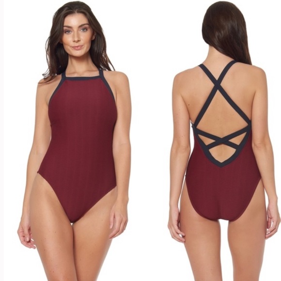 NEW BleuRodBeattie Tawny Point Textured Swimsuit - Picture 1 of 7